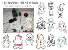 ITH Stickserie - Nikolausstiefel mit Motiven - in 4 Größen